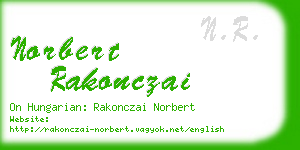 norbert rakonczai business card